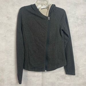 Under Armour Women's Jacket Small Gray Asymmetrical Full Zip Hood  Athletic Flaw